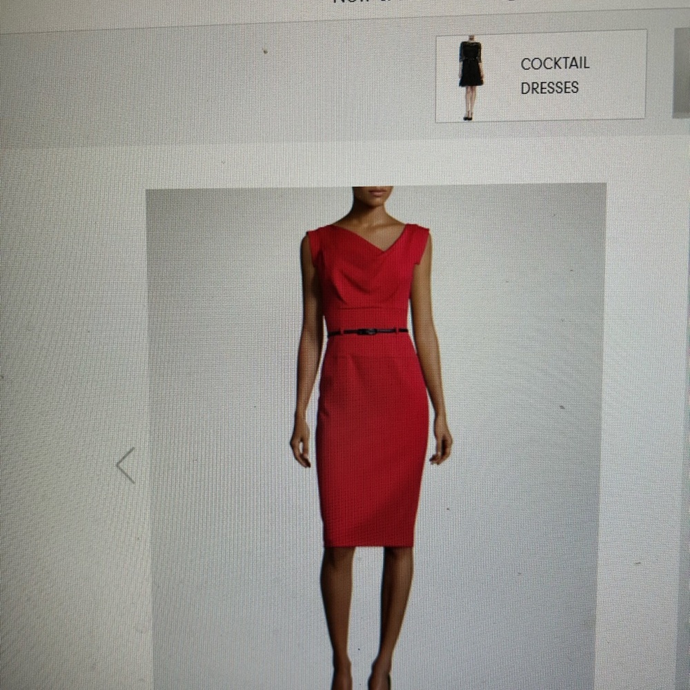 Black Halo Beautiful Red Dress with Black Belt !